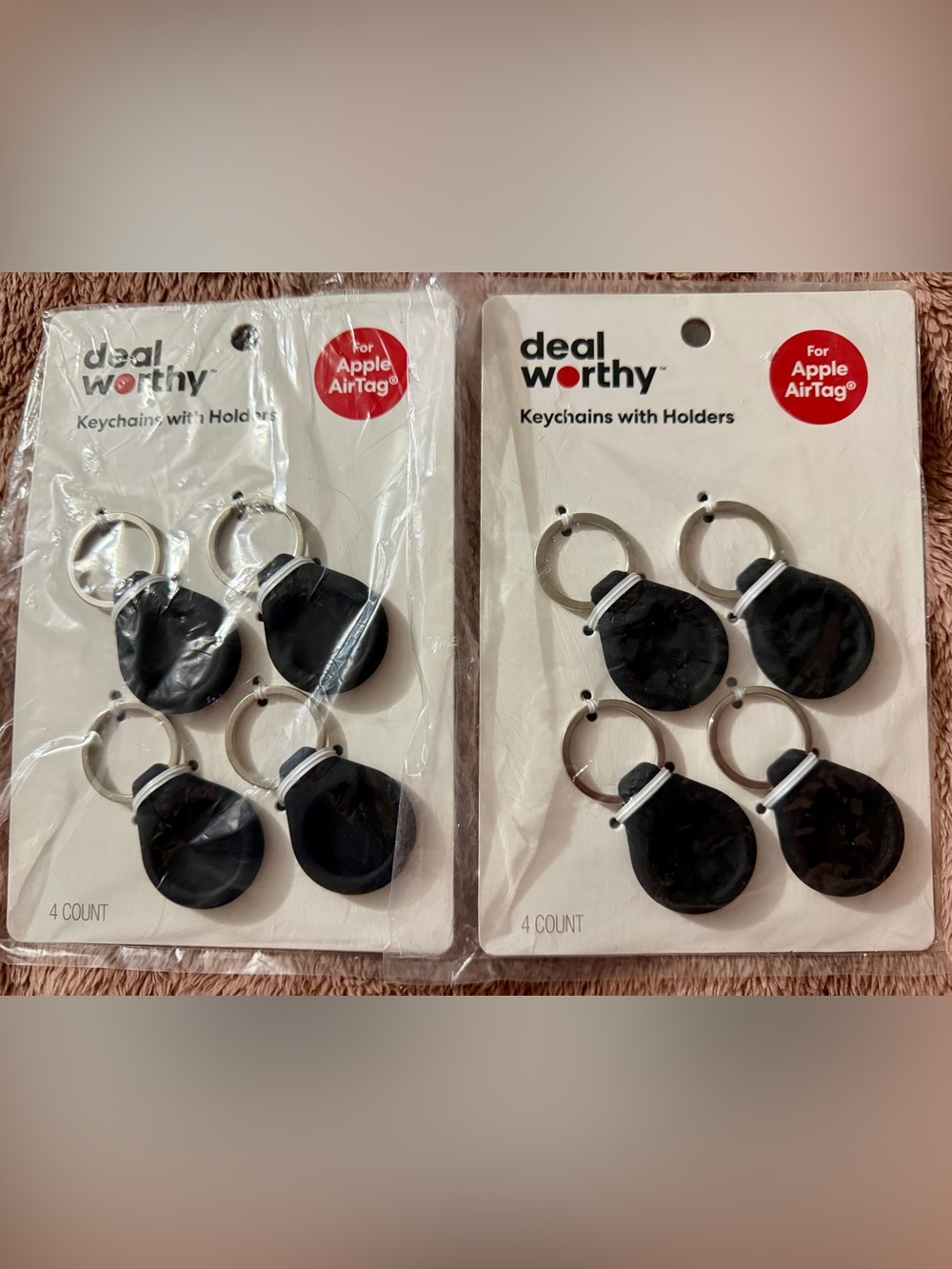 8 Pack AirTag Holder Keychain Set to Track -Dog Collars- Luggage- Keys & More